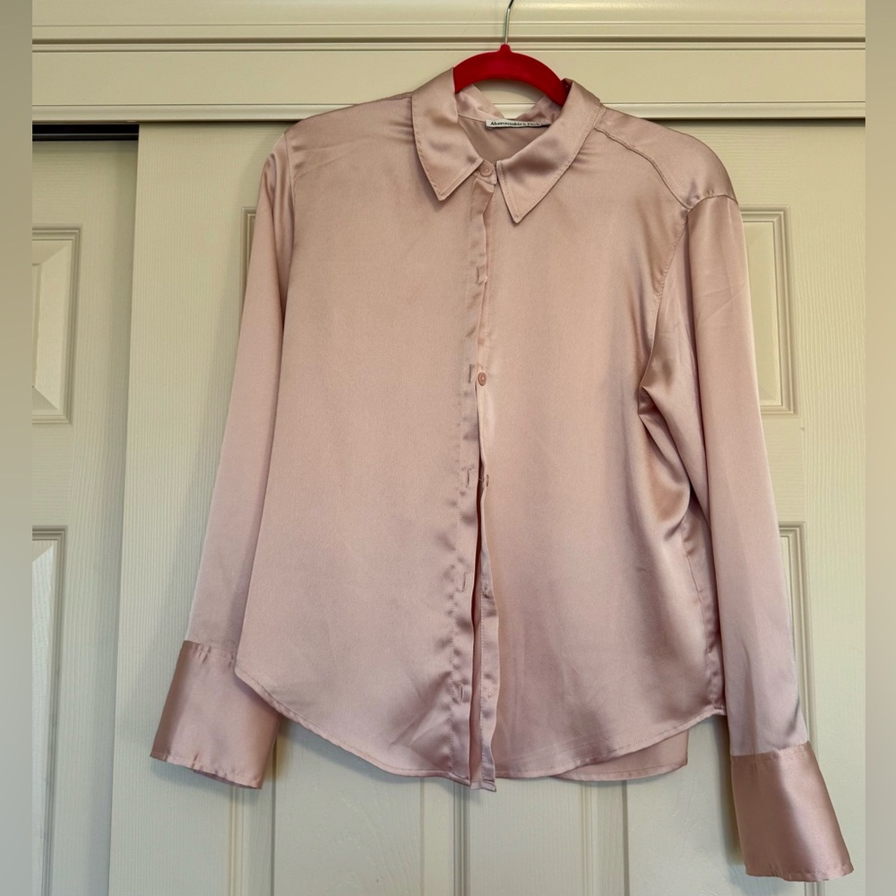 Abercrombie & Fitch Dusty Pink Silk button down Blouse